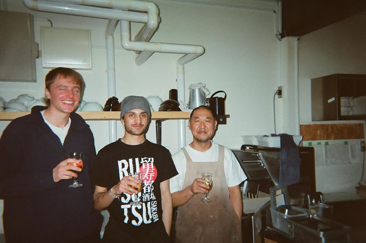 Sachin and George with their head chef, Kondo-san, in Hokkaido